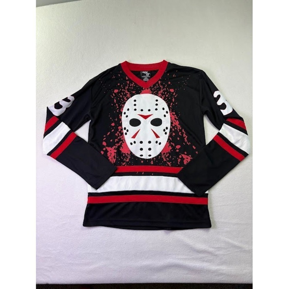 Friday The 13th Jason Voorhees Hockey Jersey Men's Sz X-Small‎ Halloween Costume